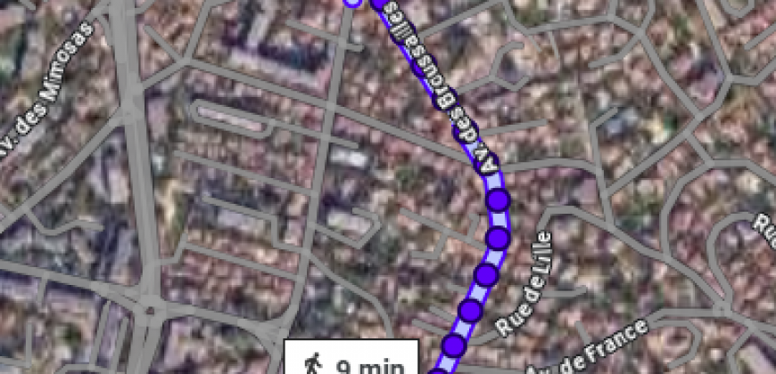 PROV/1 – Cannes secteur Broussailles, Spacieux 2P meublé climatisé rénové 42m² 5ème étage balcon expo Ouest